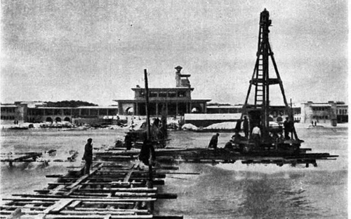Imagini-inedite din timpul construirii pasarele din Mamaia