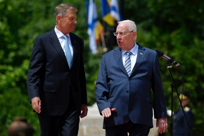 Preşedintele israelian Reuven Rivlin, alături de preşedintele României Klaus Iohannis FOTO Mediafax / Andreea Alexandru