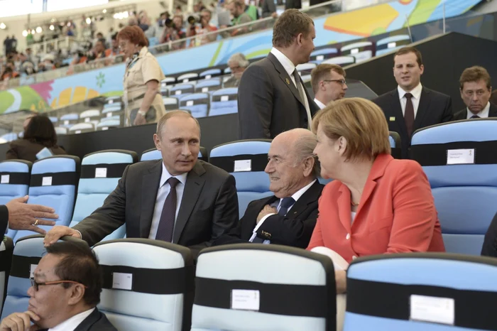 Putin a urmărit împreună cu Sepp Blatter şi Angela Merkel finala CM 2014 FOTO Reuters