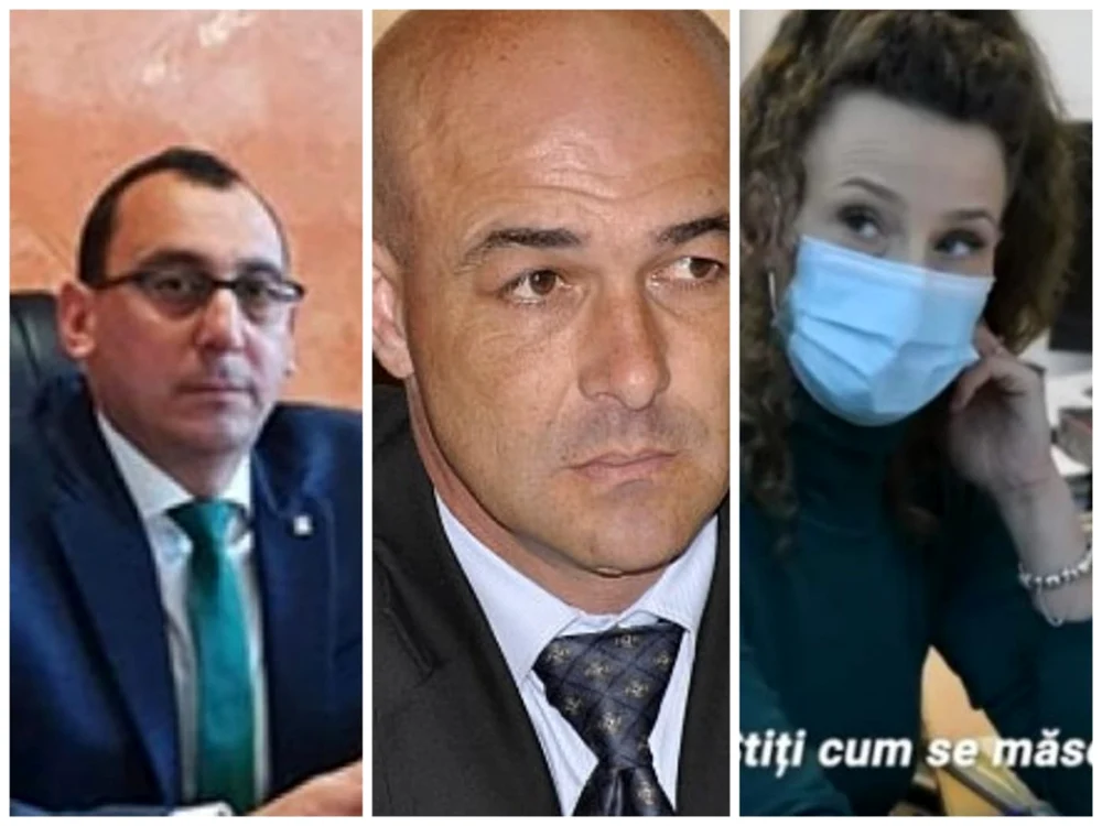 De la sânga la dreapta, primarul Virgil Saghin, comisarul Constantin Titianu şi fosta ospătăriţă Simona Iancu FOTO: colaj Oana Şlemco