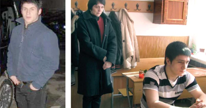 Lucian Bălăucă (stânga) este regretat de colegii de clasă şi de profesori, care au aprins lumânări pe banca lui