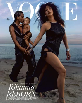 Pictorial cool cu Rihanna, ASAP Rocky şi copilul lor în revista "Vogue"