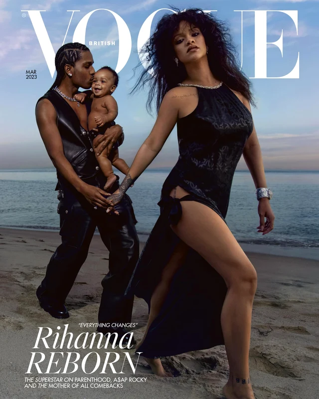 Pictorial cool cu Rihanna, ASAP Rocky şi copilul lor în revista "Vogue"