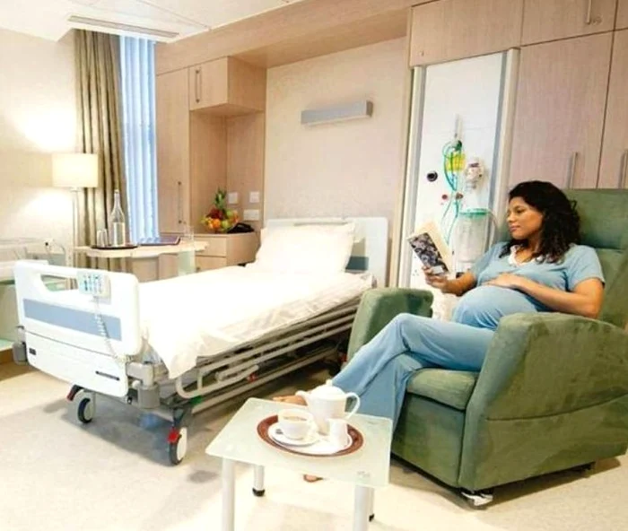 O cameră din aripa Lindo a spitalului privat St. Mary's, unde a născut Kate Middleton