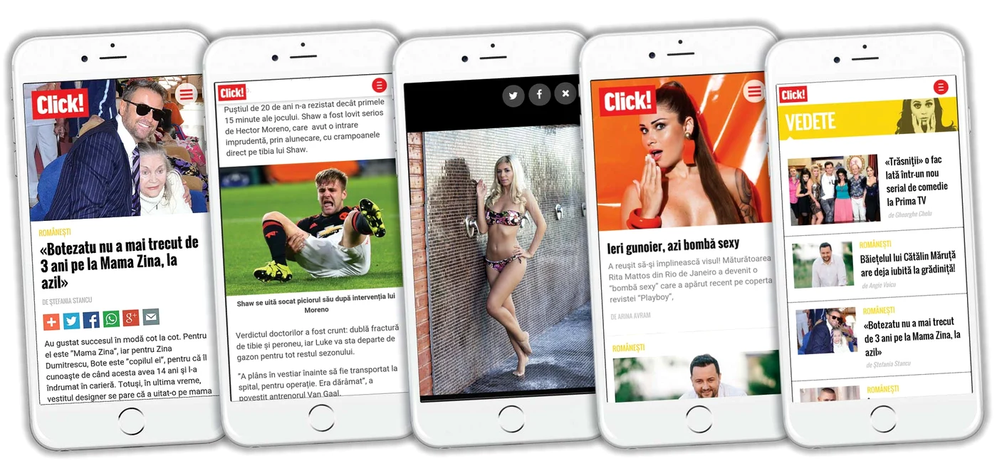 Articolele sunt mai uşor de parcurs. Fata de la Pagina 3 arată şi mai bine pe mobil. Ai secţiune specială pentru ştirile din showbiz.