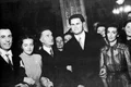 Corneliu Coposu, în 24 octombrie 1942, la nunta lui cu Arlette, pe care o ține de braț, avandu l alaturi pe Iuliu Maniu jpeg
