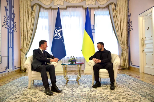 Șeful NATO a fost primit de președintele Zelenski la Kiev / Sursa foto: X