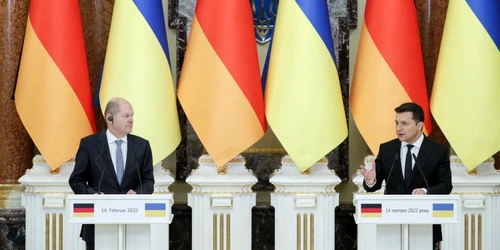 Conferinta de presa la Kiev cu Olaf Scholz si Volodimir Zelenski FOTO EPA-EFE