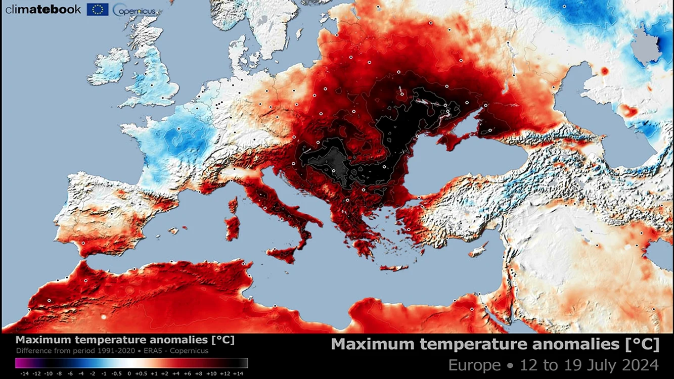 Harta canicula Europa sursa foto Copernicus jpg