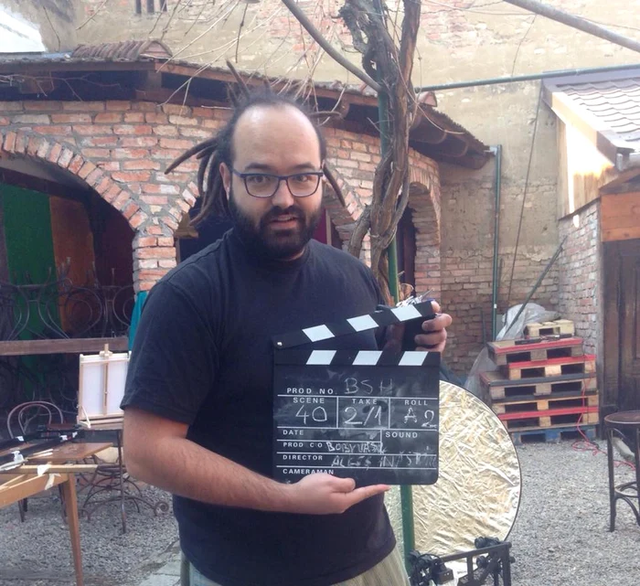 Vizi Imre, pe platourile de filmare de la "Billion Star Hotel"Foto: arhiva personală