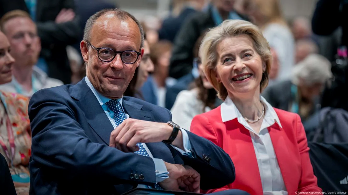 Friedrich Merz și Ursula von der Leyen la congresul CDU din 8.5.2024