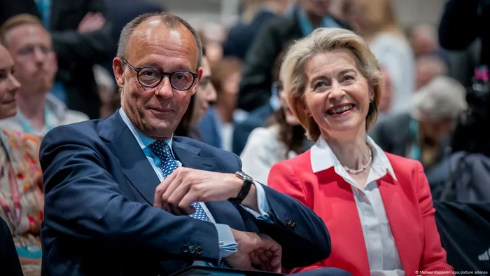 Friedrich Merz și Ursula von der Leyen la congresul CDU din 8.5.2024