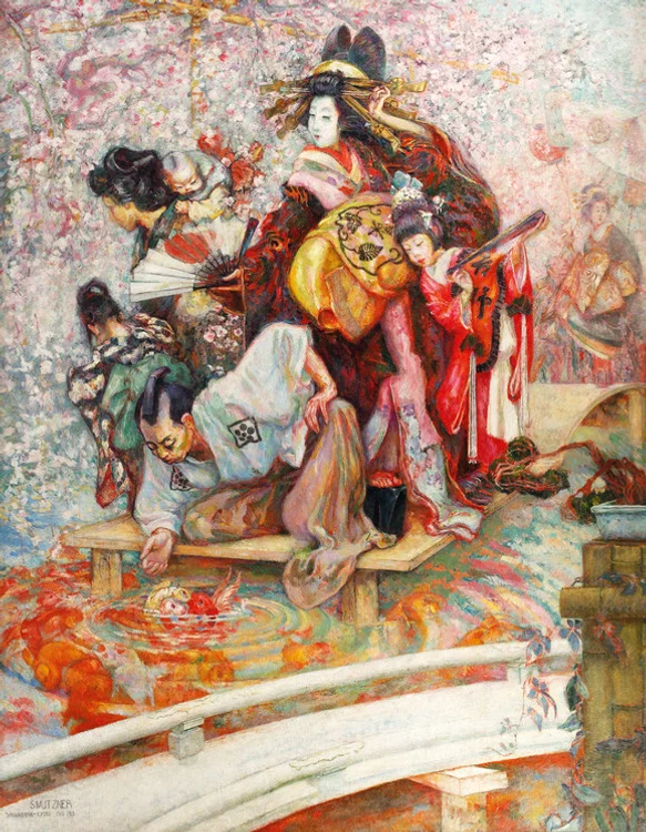 
    Pictura-gigant semnată Samuel Mützner, „Curtezane din Shimabara”, cântărește 300 kg și valorează 200.000 €foto: ArtMark  