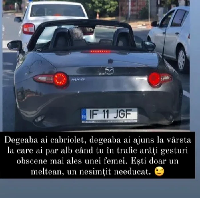 Oana Roman, enervată în trafic de un șofer needucat / Foto: Instagram