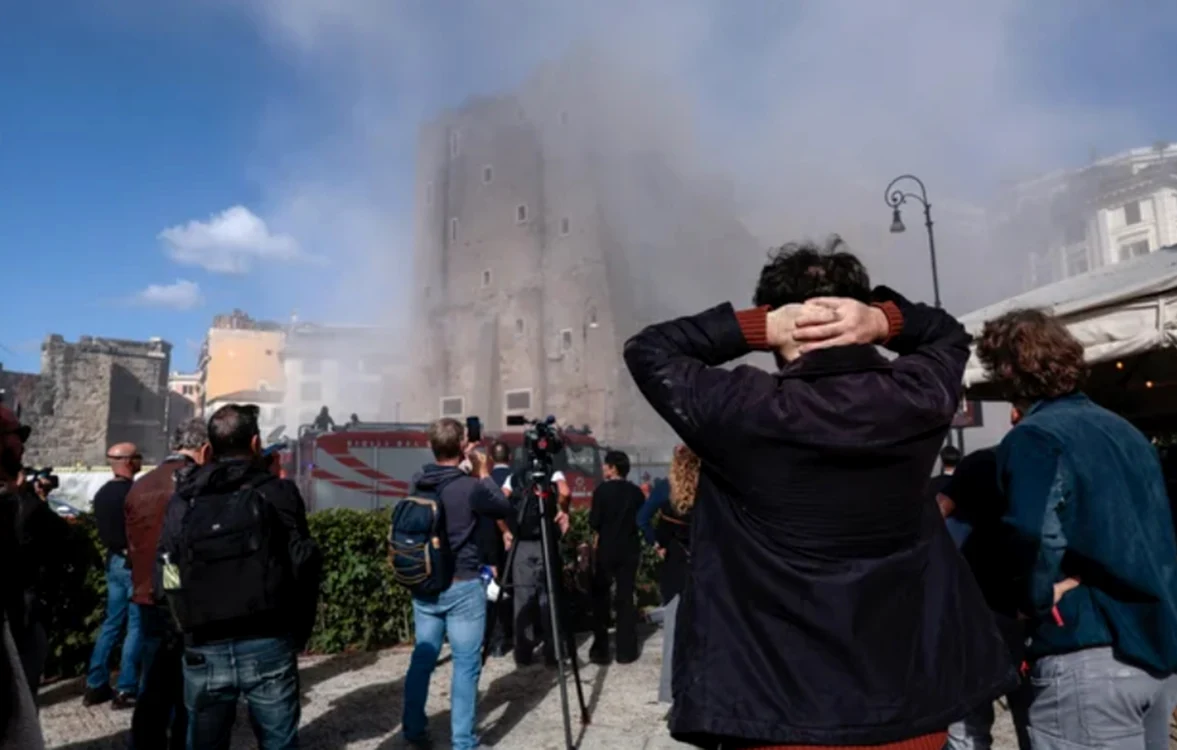 Torre dei Conti, una din construcțiile emblematice din Roma, s-a prăbușit. Foto: Reuters