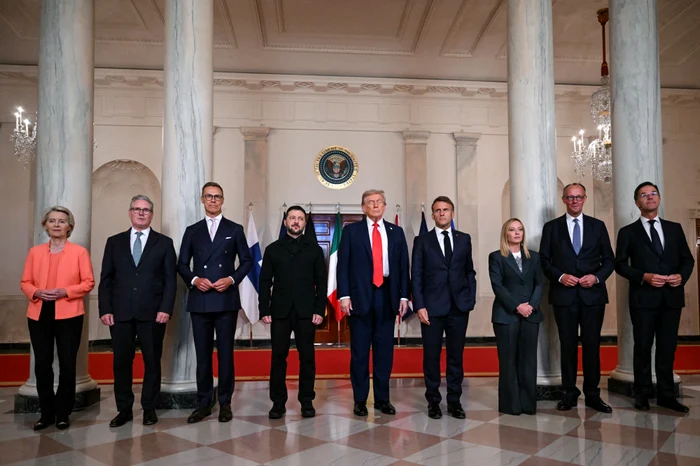 Liderii europeni și Donald Trump. FOTO: AFP