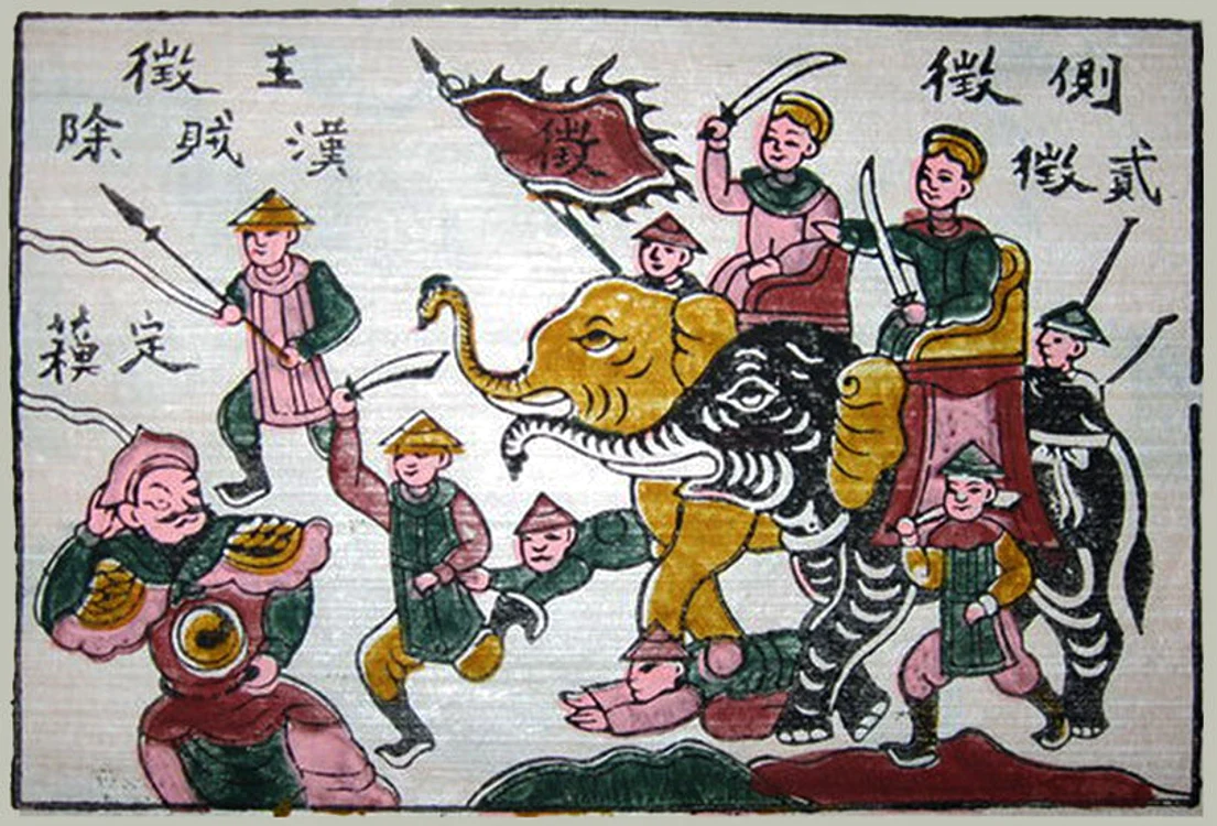 Surorile Trung, pe elefanți alungând chinezii FOTO wikipedia