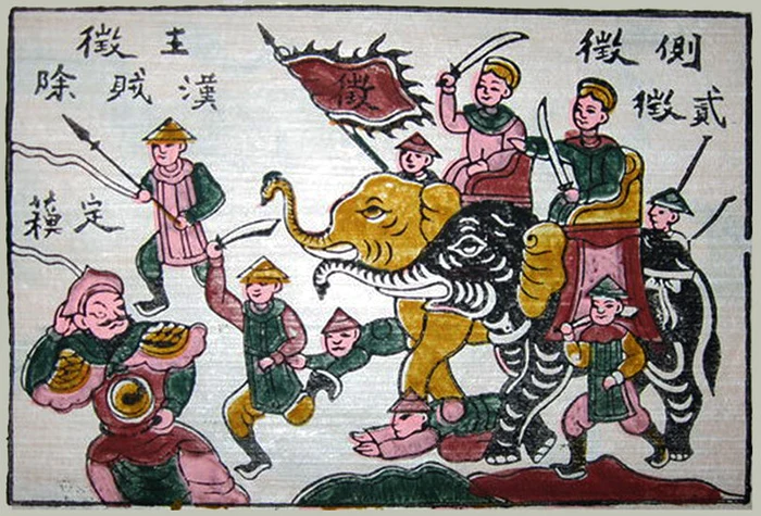 Surorile Trung, pe elefanți alungând chinezii FOTO wikipedia
