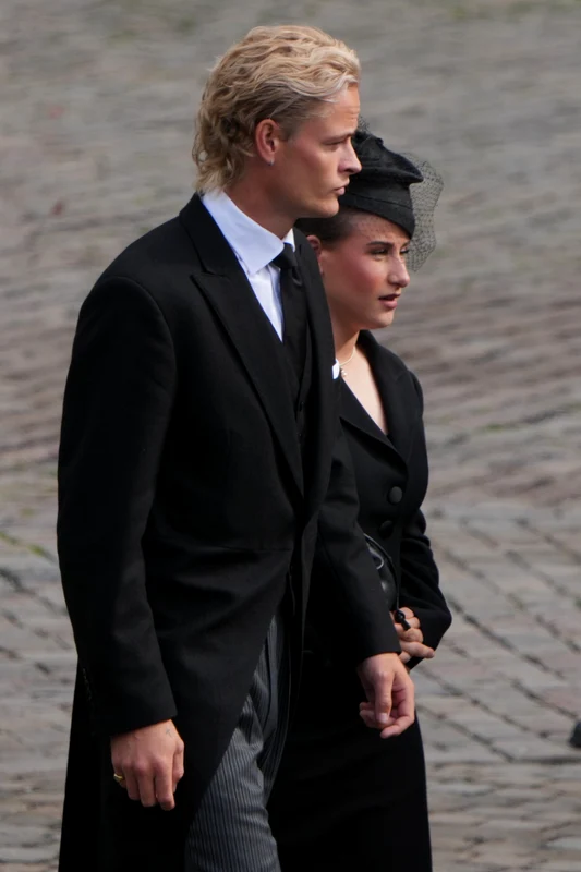 Marius Borg Hoiby la funeraliile Regelui Harald, bunicul vitreg.