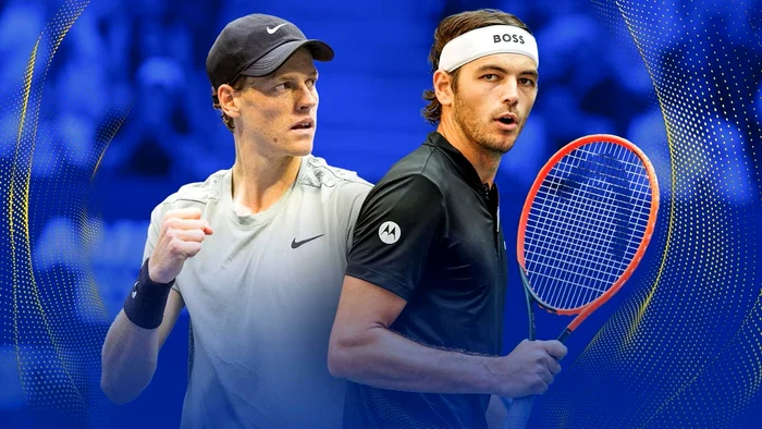 Jannik Sinner și Taylor Fritz se luptă în ultimul act la ATP Finals. Foto Facebook