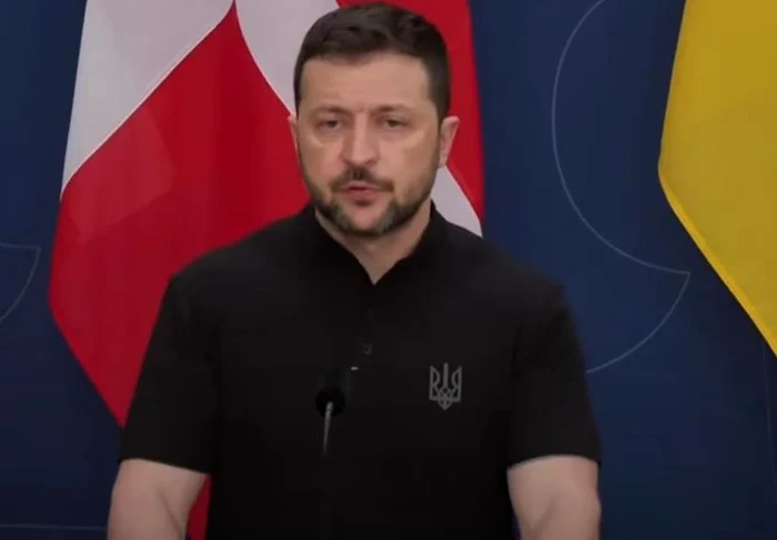 Volodimir Zelensky, la summitul nordic de la Stockholm 2024, captură video