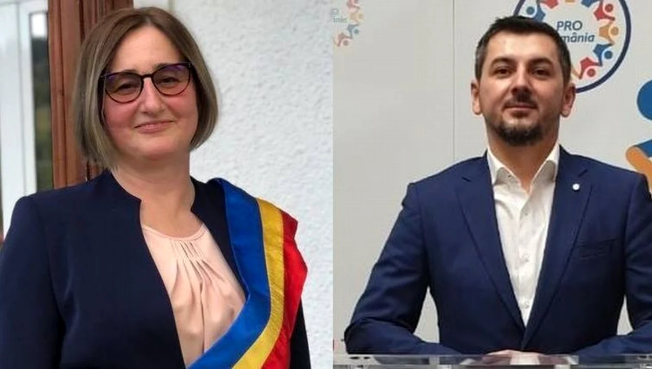 Primarul Ana Buştihan şi vicele Alin Creţu FOTO Dan Sofronia