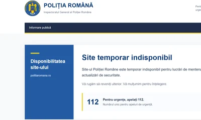 site ul politie romane este indisponibil vineri 23 octombrie