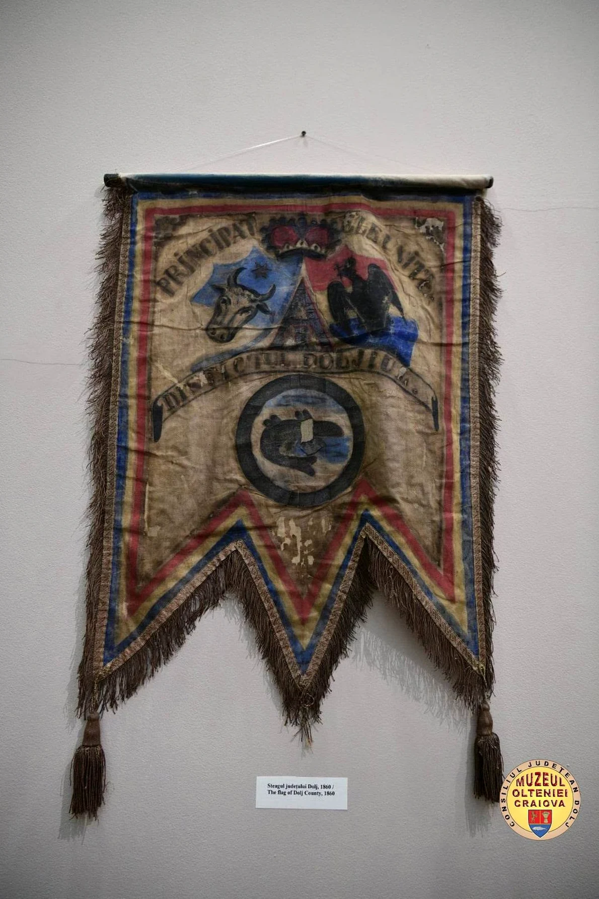 Steagul județului Dolj, din 1860 (© Cătălin Vînturici / Muzeul Olteniei)