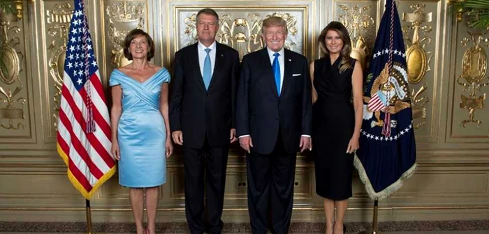 Preşedintele Klaus Iohannis şi soţia sa, Carmen Iohannis, alături de Donald Trump şi Melania Trump. FOTO Facebook Klaus Iohannis