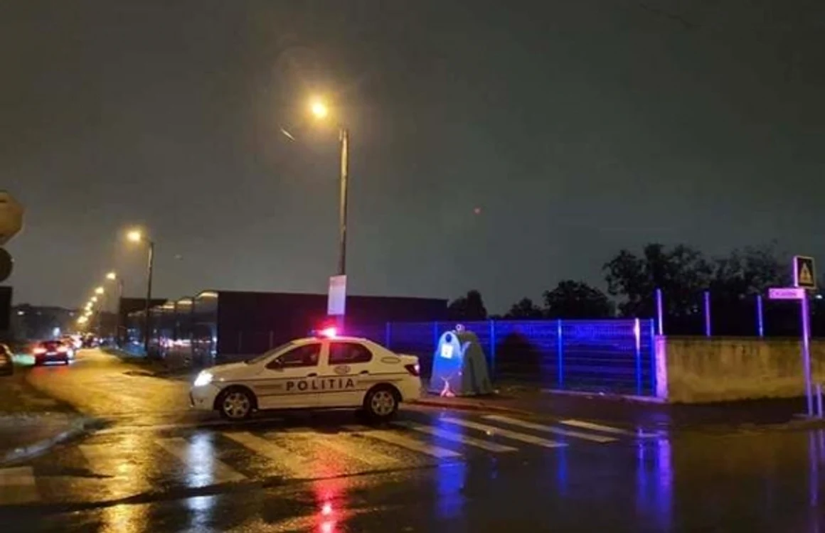 Strada Jean Monet a fost închisă de poliţie FOTO Facebook/Olimpiu Bulzan