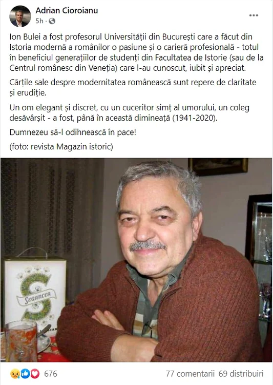 Ion Bulei avea 79 de ani