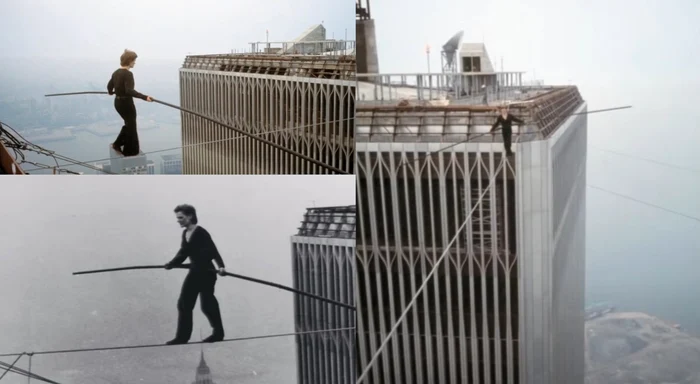 Philippe Petit a traversat distanța dintre Turnurile Gemene / Foto: Colaj captură video