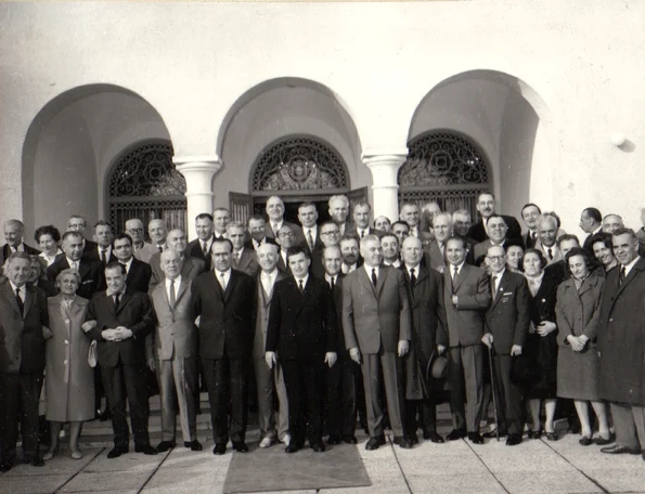 Recepţia de la Snagov, organizată cu prilejul sărbătoririi zilei de 1 mai 1965 (© „Fototeca online a comunismului românesc”, cota: 7/1965)