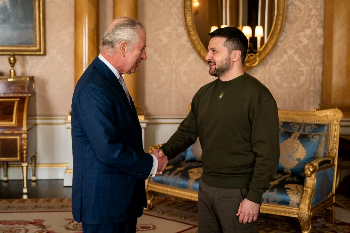 Regele Charles al III-lea și Volodimir Zelenski Foto Twitter