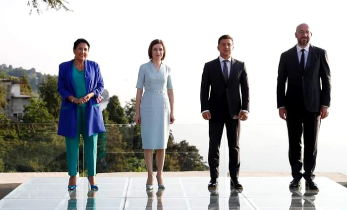 Preşedintele Georgiei, Salome Zourabichvili; preşedintele Republicii Moldova, Maia Sandu; preşedintele Ucrainei, Volodymyr Zelenskyy; preşedintele Consiliului European, Charles Michel