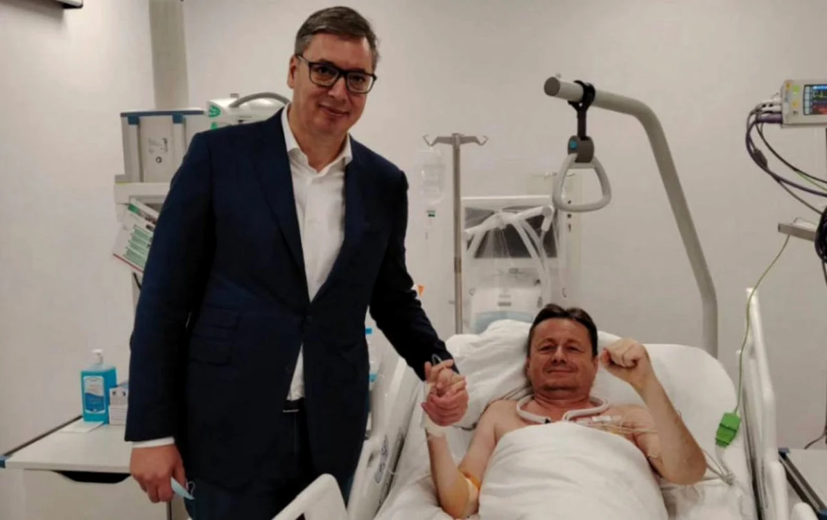 Președintele sârb l-a vizitat pe ministru în spital/FOTO:X