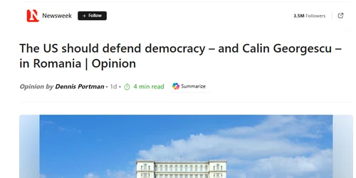 Articolul Newsweek despre Călin Georgescu încă mai poate fi citit pe MSN FOTO captură MSN