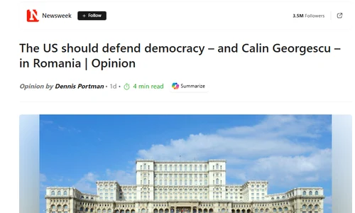 Articolul Newsweek despre Călin Georgescu încă mai poate fi citit pe MSN FOTO captură MSN