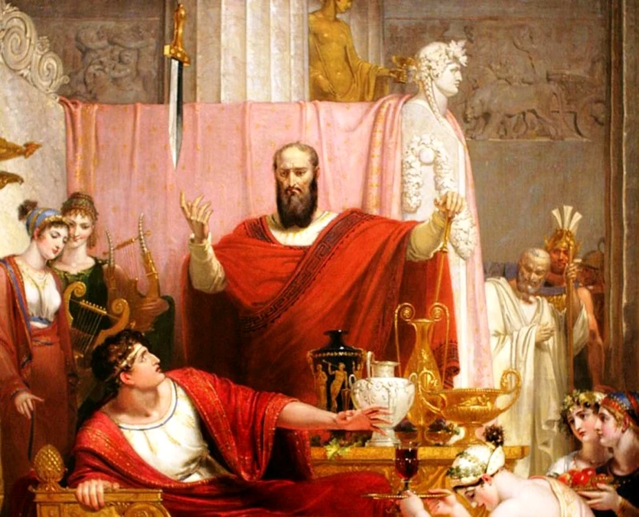 "Sabia lui Damocles", tablou de Richard Westall