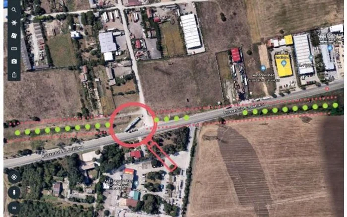 Vapor în Constanţa, situat pe Valul mare de pământ Sursa Google Earth