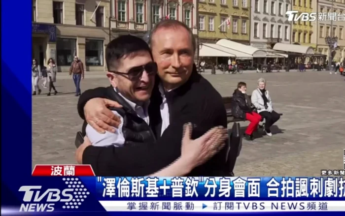 Umid Isabaev şi Steve Poland în timpul unui interviu acordat pentru TVBS