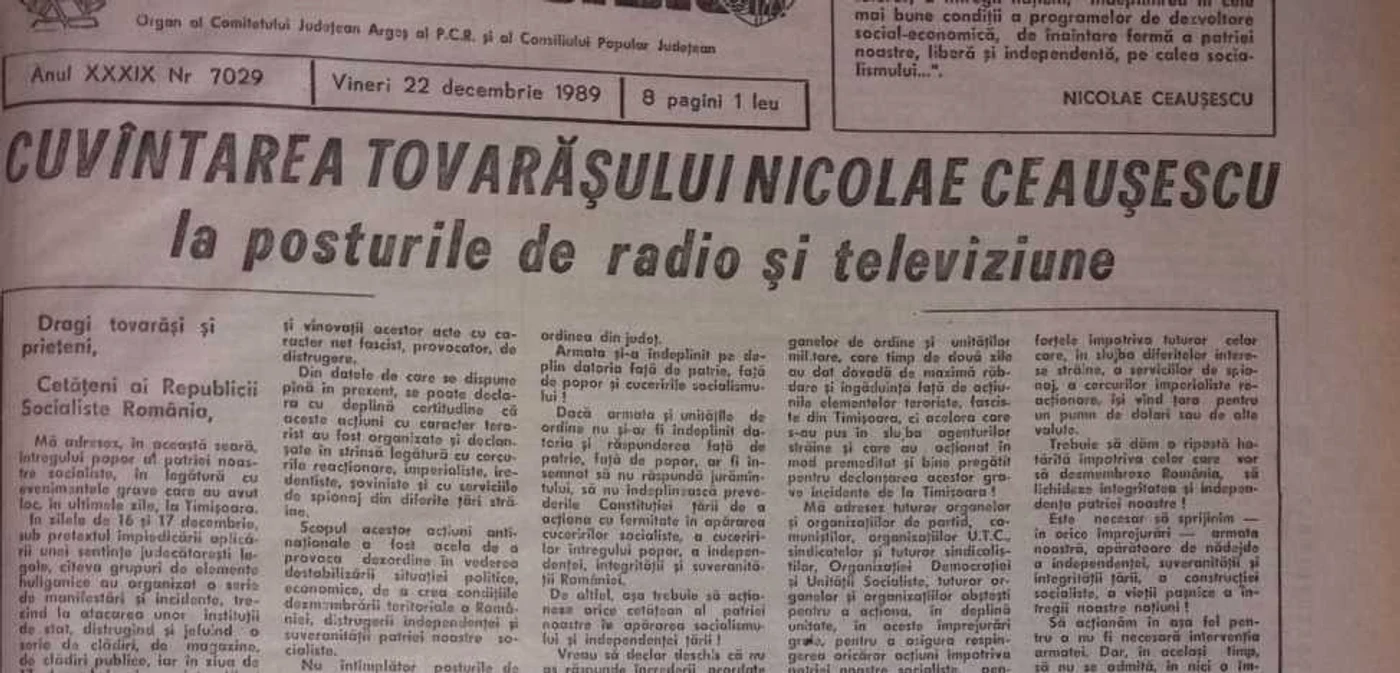 ”Secera şi Ciocanul” a avut ultima apariţie chiar pe 22 decembrie 1989 FOTO: Denis Grigorescu