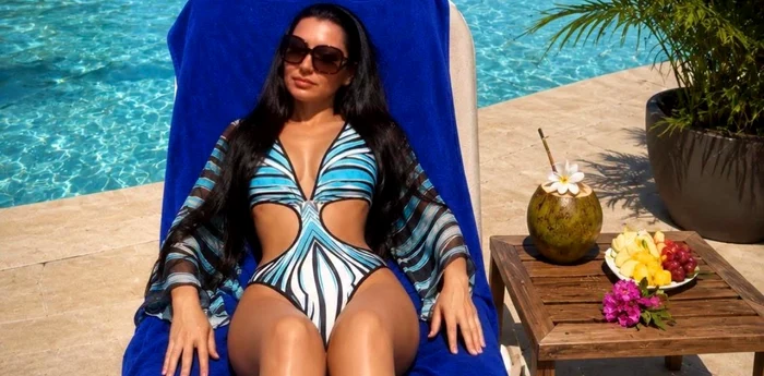 Medana Oprea, la piscină în Italia foto: arhiva personală 