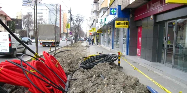 Nori de praf în zona şantierelor din Iaşi