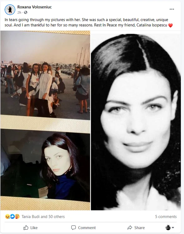 
    Mesajul Roxanei Voloșeniuc  