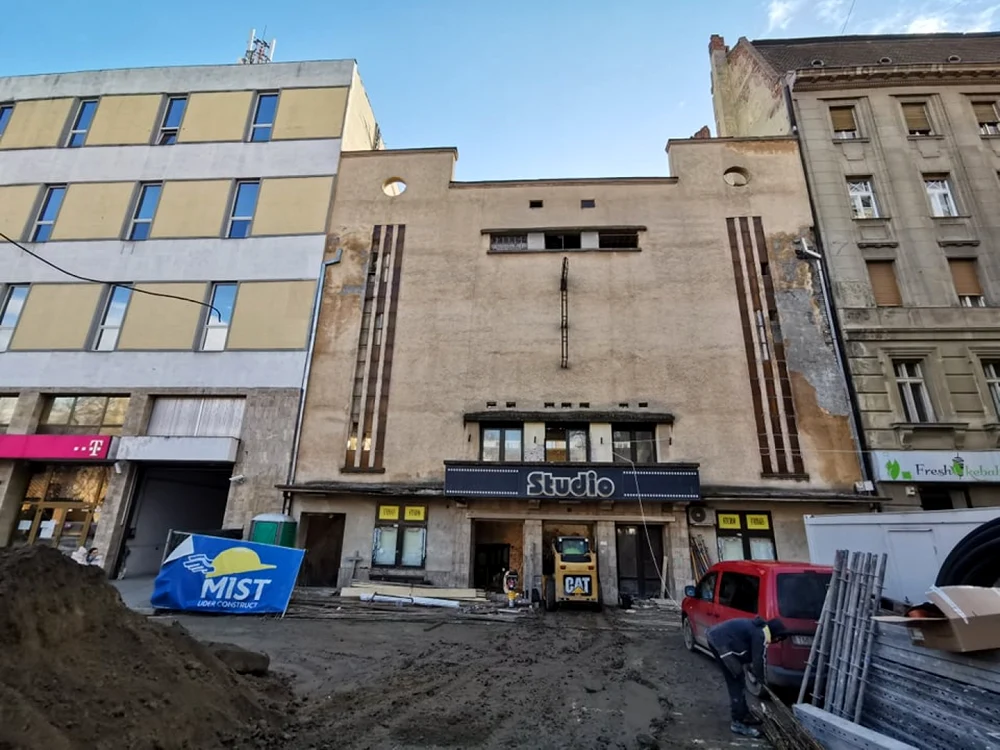 Şantierul de la cinema Studio din Timişoara FOTO Ş. Both