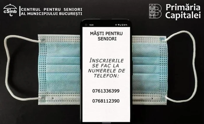 Pensionarii au la dispoziție două numere de telefon ca să se înscrie pentru măștile de protecție