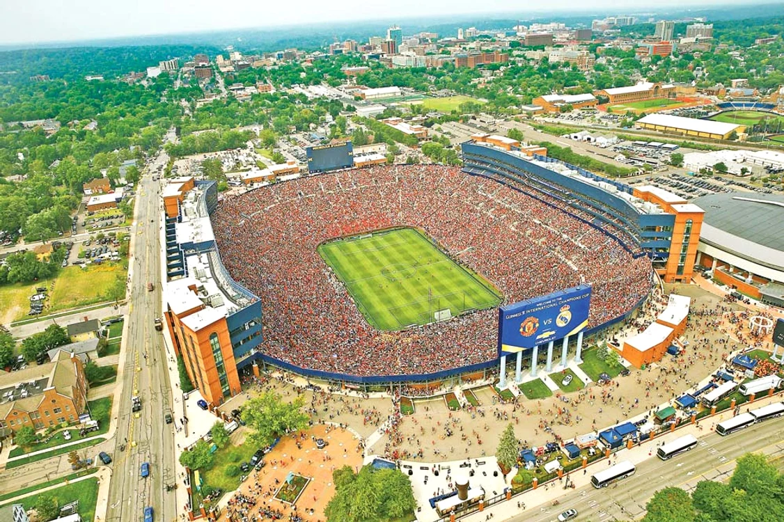 Amicalul Manchester United – Real Madrid (3-1) a adus în tribunele stadionului din Michigan 110.000 de spectatoriFoto: Guliver/Getty Images