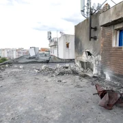 Blocul afectat de drona rusească FOTO: Administrația Prezidențială