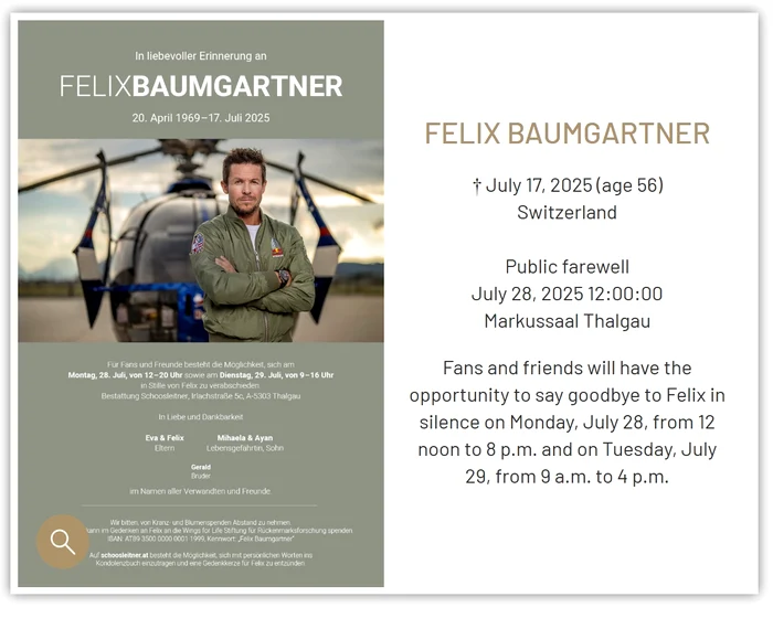 Anunțul familiei / Foto: Schoosleitner